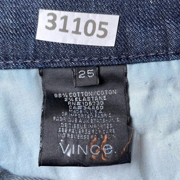 VINCE DARK PREPPY PREMIUM SEXY SKINNY DENIM BLUE JEANS SMALL 25 - Picture 6 of 7